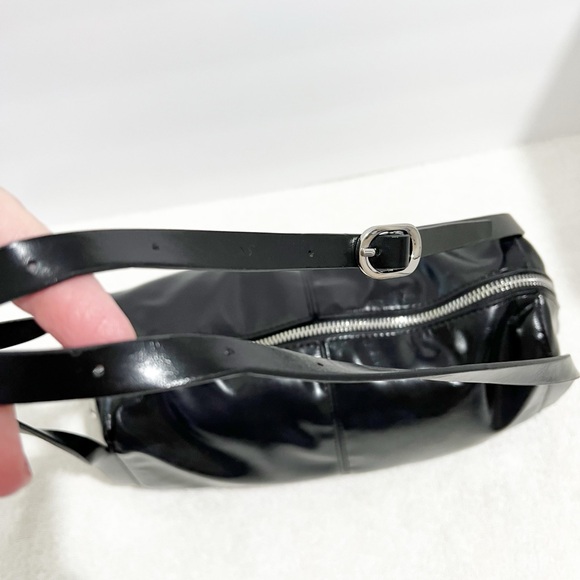 Zara Black Glossy Shoulder Bag - Picture 3 of 10